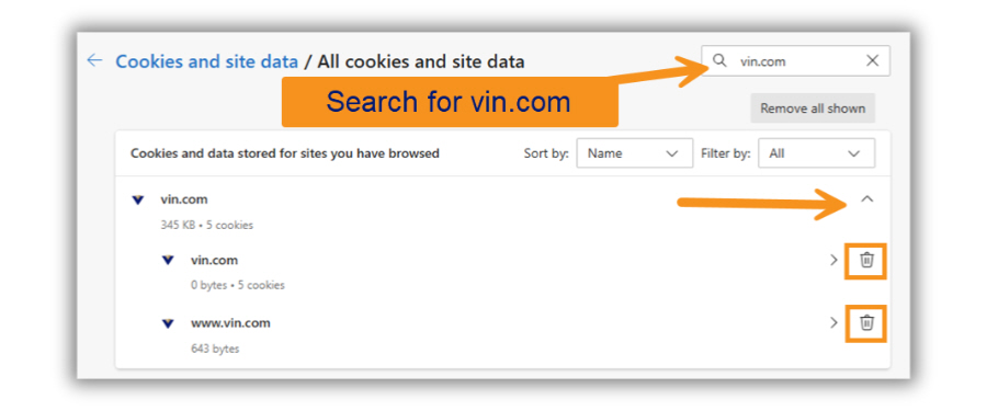 Edge Cookies delete Image of Edge cookies delete final step