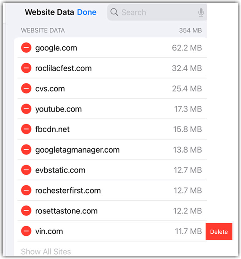 iPad Delete Image of iPad/iPhone Delete process